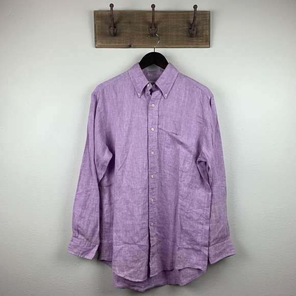 Brooks Brothers Other - Brooks Brothers Linen Purple Button Down Shirt